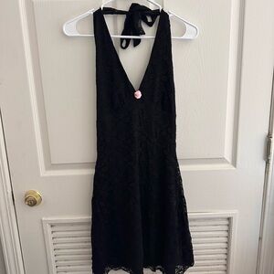 SHEIN Black Halter Dress